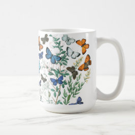 Vintage Schmetterlinge Illustration auf einer Kaff Kaffeetasse