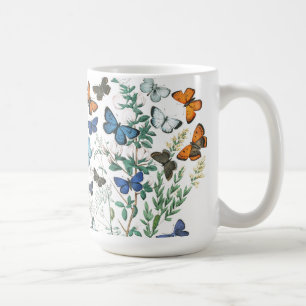 Vintage Schmetterlinge Illustration auf einer Kaff Kaffeetasse