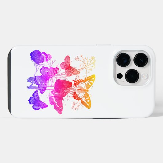 Vintage Schmetterlinge iPhone Hülle (Rückseite (Horizontal))