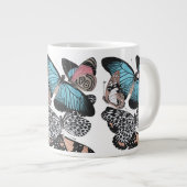 Vintage Schmetterlinge Jumbo-Tasse (Vorderseite Rechts)