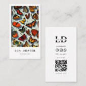 Vintage Schmetterlinge Lepidopterist Qr Code Visitenkarte (Vorne/Hinten)