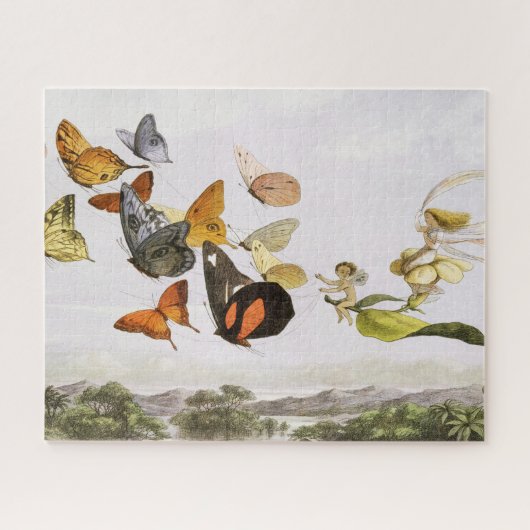 Vintage Schmetterlinge & Märchen Alte Illustration Puzzle (Horizontal)
