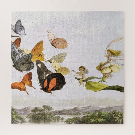 Vintage Schmetterlinge & Märchen Alte Illustration Puzzle (Vertikal)
