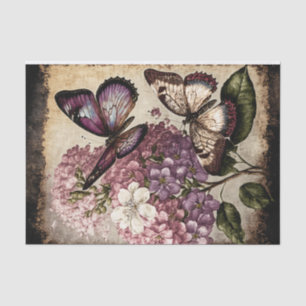 Vintage Schmetterlinge mit Blume Seidenpapier