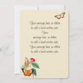 Vintage Schmetterlinge, Monogram Name Message Vs2 Einladung (Rückseite)