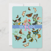 Vintage Schmetterlinge, Monogram Name Message Vs2 Einladung (Vorderseite)
