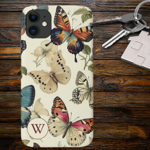 Vintage Schmetterlinge Monogramm Case-Mate iPhone Hülle