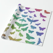 Vintage Schmetterlinge Motteninsekten Geschenkpapier (Ungerollt)
