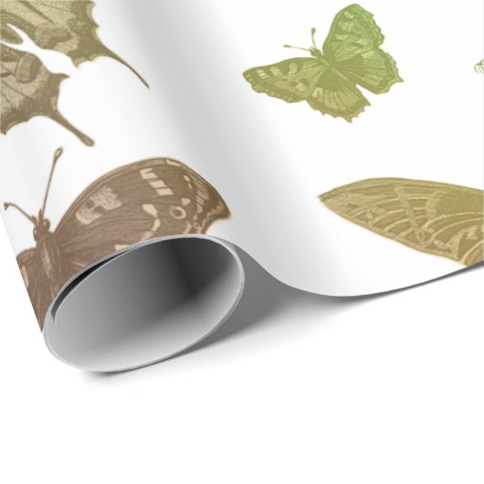 Vintage Schmetterlinge Motteninsekten Geschenkpapier (Rolleneckpunkt)