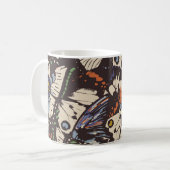 Vintage Schmetterlinge Oberflächenmuster. farbig Kaffeetasse (Vorderseite Links)