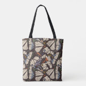 Vintage Schmetterlinge Oberflächenmuster. farbig Tasche (Rückseite)