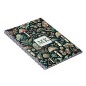 Vintage Schmetterlinge, Pilze und Blätter Notizblock (Rechte Seite)