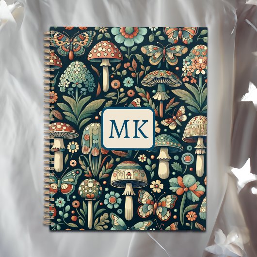 Vintage Schmetterlinge, Pilze und Blätter Planer