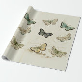 Vintage-Schmetterlinge Poster Geschenkpapier (Ungerollt)