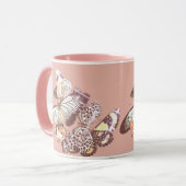 Vintage Schmetterlinge Rosa Tasse (Vorderseite Links)