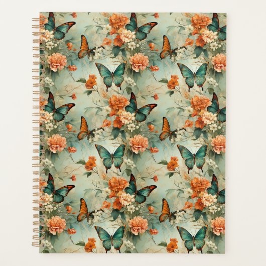 Vintage Schmetterlinge und Blume (10) Planer (Vorderseite)