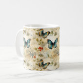 Vintage Schmetterlinge und Blume (11) Kaffeetasse (Vorderseite Links)