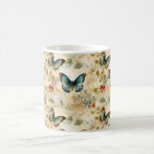 Vintage Schmetterlinge und Blume (11) Kaffeetasse (Mittel)