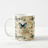 Vintage Schmetterlinge und Blume (11) Kaffeetasse (Links)