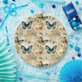 Vintage Schmetterlinge und Blume (11) Pappteller (Party)