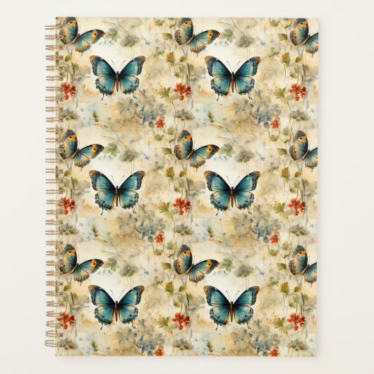 Vintage Schmetterlinge und Blume (11) Planer (Vorderseite)
