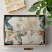 Vintage Schmetterlinge und Blume (11) Seidenpapier (Geschenk)