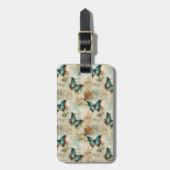 Vintage Schmetterlinge und Blume (12) Gepäckanhänger (Vorderseite vertikal)