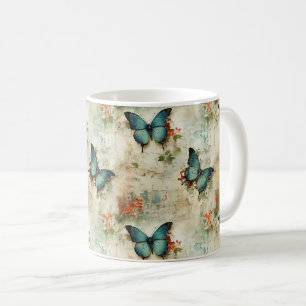 Vintage Schmetterlinge und Blume (12) Kaffeetasse