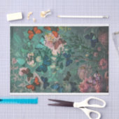 Vintage Schmetterlinge und Blume Blau Seidenpapier (Handwerk)