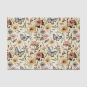 Vintage Schmetterlinge und Blume Dekoupage Muster Seidenpapier