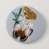 Vintage Schmetterlinge und Blumenbilder Button (Vorderseite)