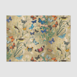 Vintage Schmetterlinge und entpacktes Gewebe Seidenpapier