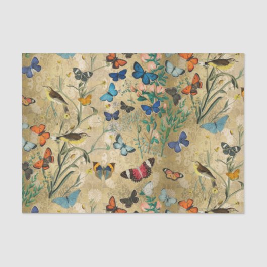 Vintage Schmetterlinge und entpacktes Gewebe Seidenpapier (Vorderseite)