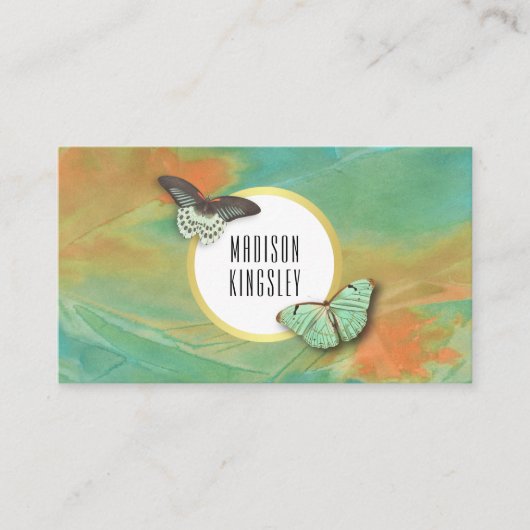 Vintage Schmetterlinge und künstlerische Moderne A Visitenkarte (Vorderseite)