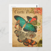 Vintage Schmetterlinge und Moth French Postkarte (Vorne/Hinten)