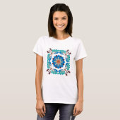 Vintage Schmetterlinge und Rosette T-Shirt (Vorne ganz)