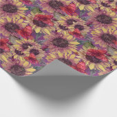 Vintage Schmetterlinge und Sonnenblumen Geschenkpapier (Ecke)