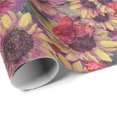Vintage Schmetterlinge und Sonnenblumen Geschenkpapier (Rolleneckpunkt)