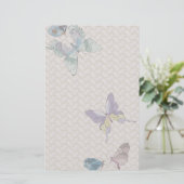 Vintage Schmetterlinge und Spitzen-Stationäre Briefpapier (Stehend Vorderseite)