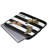 Vintage Schmetterlinge und Streifen mit Monogramm Laptopschutzhülle (Vorne Knopf)