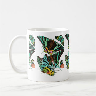 Vintage-Schmetterlinge von E.A. Séguy in Grün Kaffeetasse