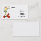 Vintage Schmetterlings-Fee u. Blumen Visitenkarte (Vorne/Hinten)