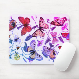 Vintage-Schmetterlings- und Mottenmalerei in Lila Mousepad