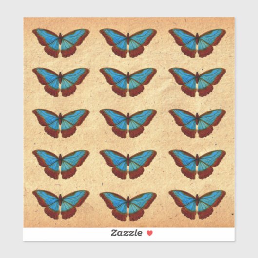 Vintage Schmetterlingsdarstellung Aufkleber (Blatt)