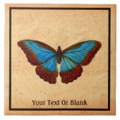 Vintage Schmetterlingsdarstellung Fliese (Vorderseite)