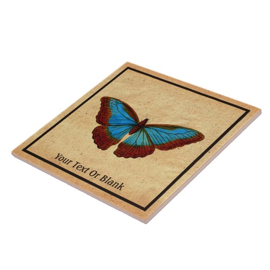 Vintage Schmetterlingsdarstellung Fliese (Seite)