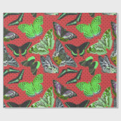 Vintage Schmetterlingsdarstellung Geschenkpapier (Flach)