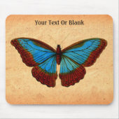 Vintage Schmetterlingsdarstellung Mousepad (Vorne)