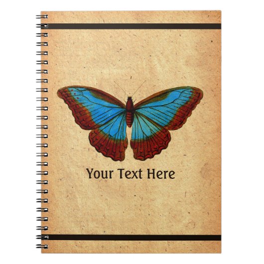 Vintage Schmetterlingsdarstellung Notizblock (Vorderseite)