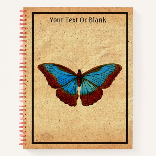 Vintage Schmetterlingsdarstellung Notizblock (Vorderseite)